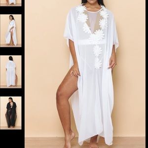 NWT White beach coverup caftan
